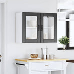 Kitchen Wall Cabinet with Glass Door "Lucca" Black