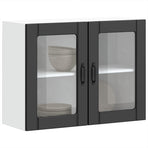 Kitchen Wall Cabinet with Glass Door "Lucca" Black