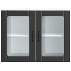 Kitchen Wall Cabinet with Glass Door "Lucca" Black