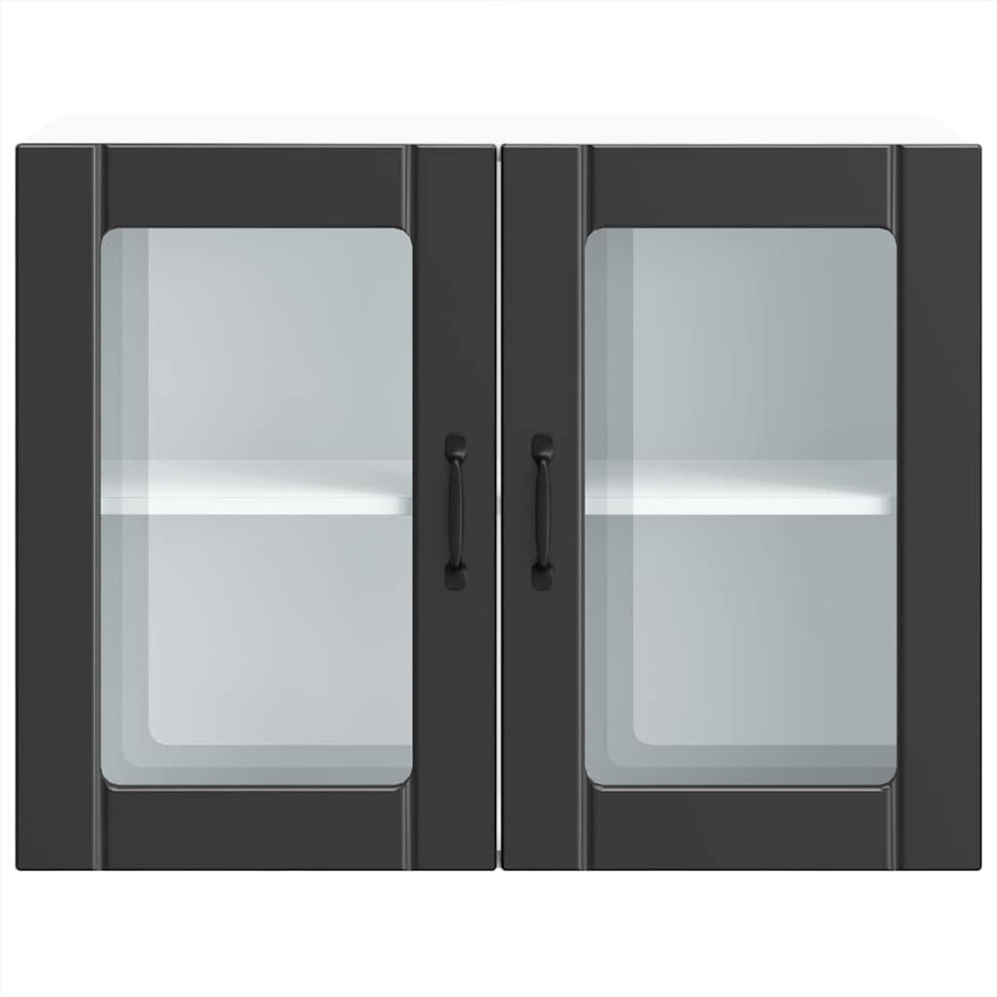 Kitchen Wall Cabinet with Glass Door "Lucca" Black