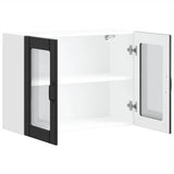 Kitchen Wall Cabinet with Glass Door "Lucca" Black Engineered Wood