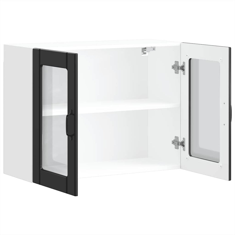 Kitchen Wall Cabinet with Glass Door "Lucca" Black