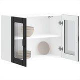 Kitchen Wall Cabinet with Glass Door "Lucca" Black Engineered Wood