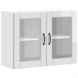 Kitchen Wall Cabinet with Glass Door "Lucca" High Gloss White Engineered Wood