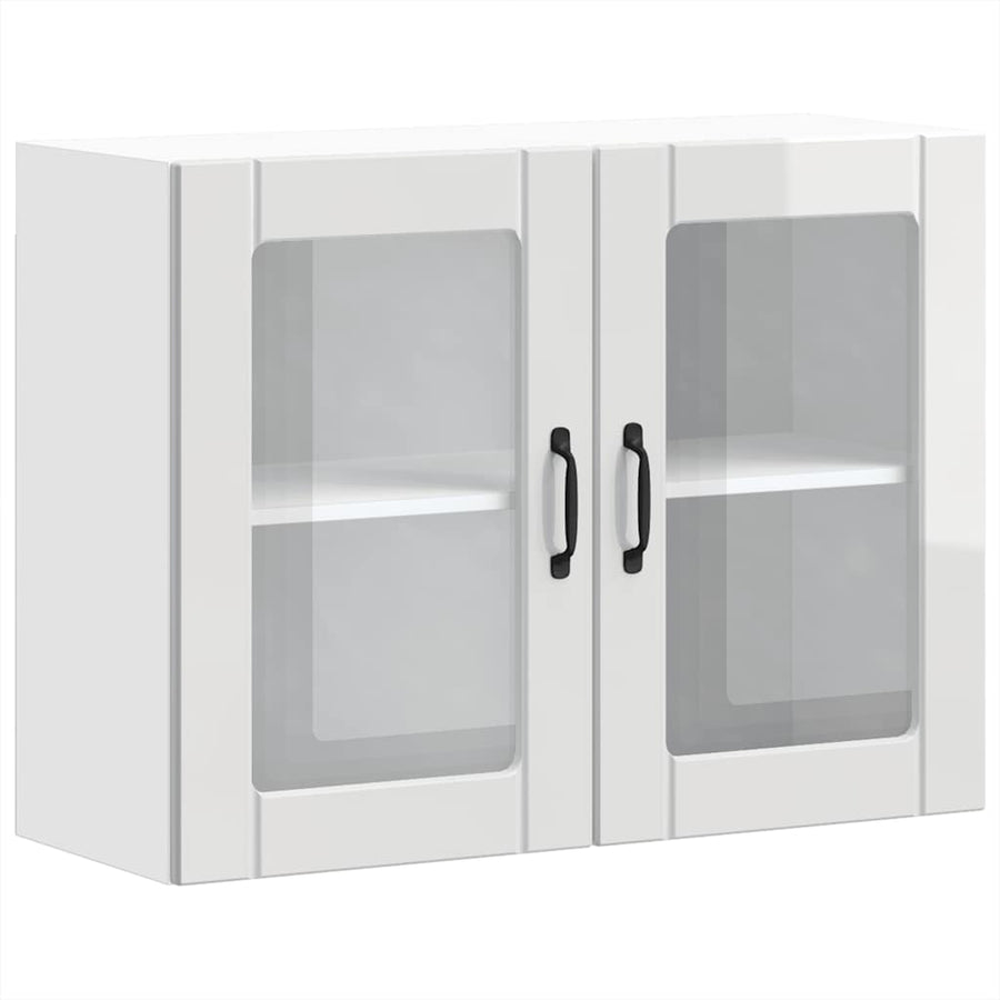 Kitchen Wall Cabinet with Glass Door "Lucca" High Gloss White