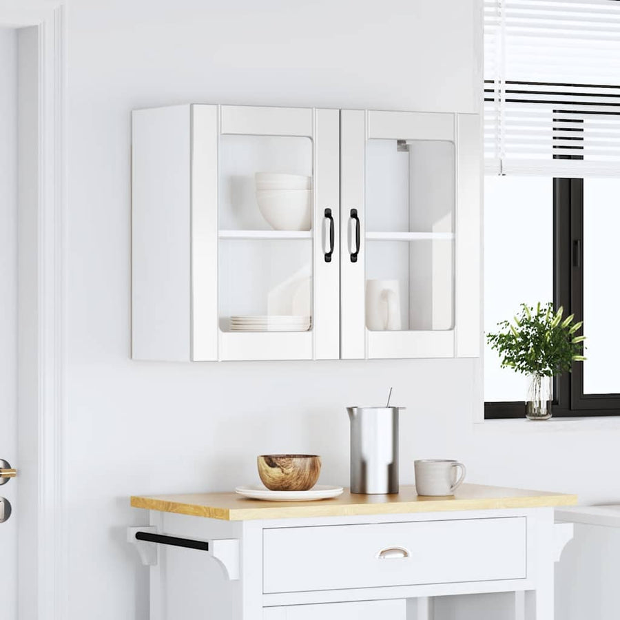 Kitchen Wall Cabinet with Glass Door "Lucca" High Gloss White