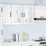 Kitchen Wall Cabinet with Glass Door "Lucca" High Gloss White Engineered Wood