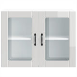 Kitchen Wall Cabinet with Glass Door "Lucca" High Gloss White Engineered Wood