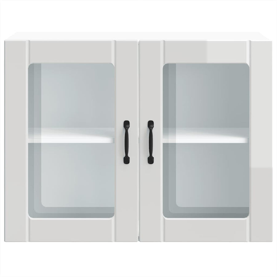 Kitchen Wall Cabinet with Glass Door "Lucca" High Gloss White