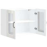 Kitchen Wall Cabinet with Glass Door "Lucca" High Gloss White Engineered Wood