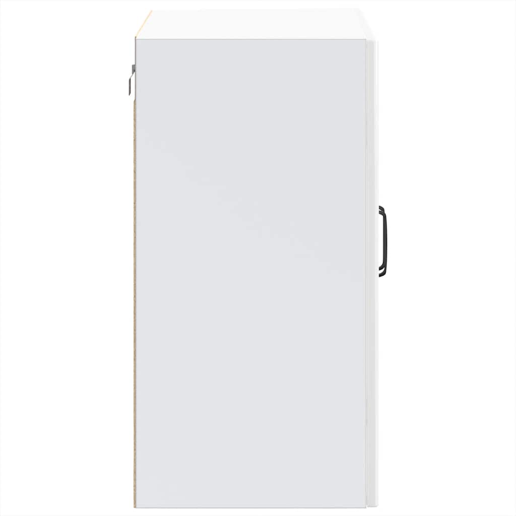 Kitchen Wall Cabinet with Glass Door "Lucca" High Gloss White Engineered Wood