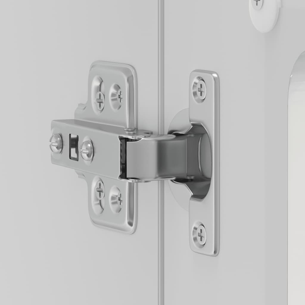 Kitchen Wall Cabinet with Glass Door "Lucca" High Gloss White Engineered Wood