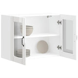 Kitchen Wall Cabinet with Glass Door "Lucca" High Gloss White Engineered Wood