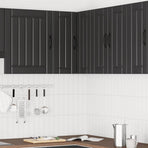 Kitchen Wall Corner Cabinet "Lucca" Black Engineered Wood