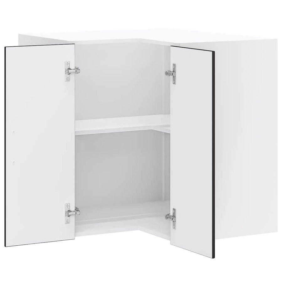 Kitchen Wall Corner Cabinet "Lucca" Black Engineered Wood