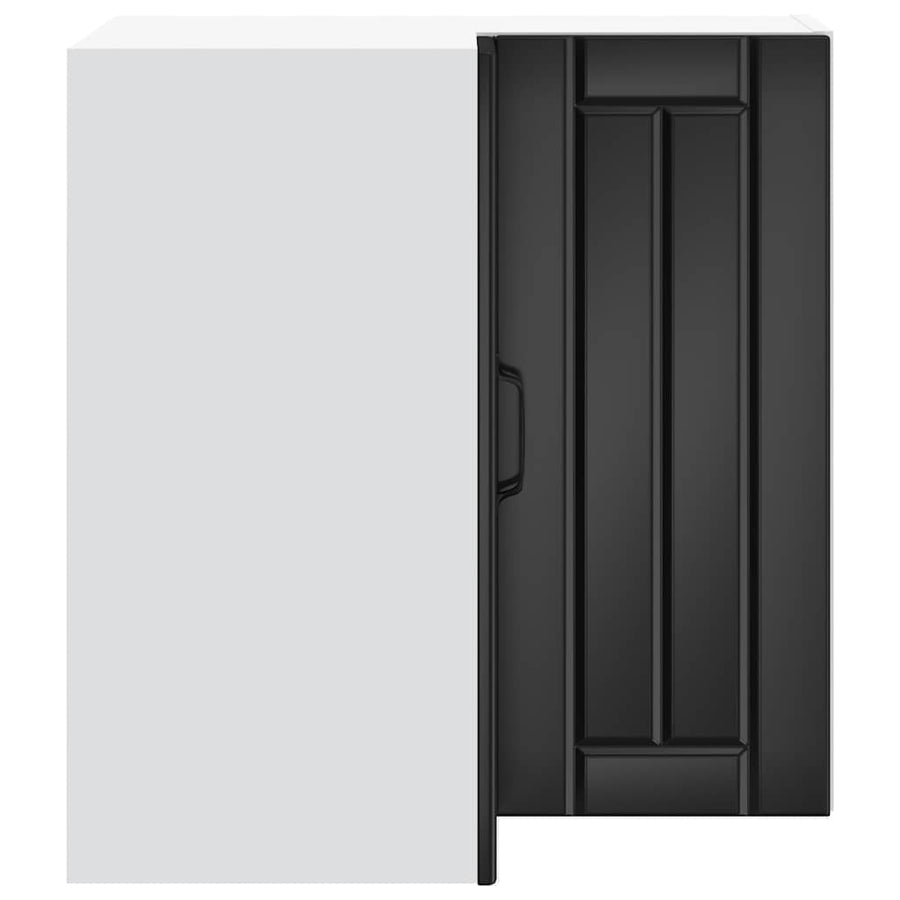 Kitchen Wall Corner Cabinet "Lucca" Black Engineered Wood