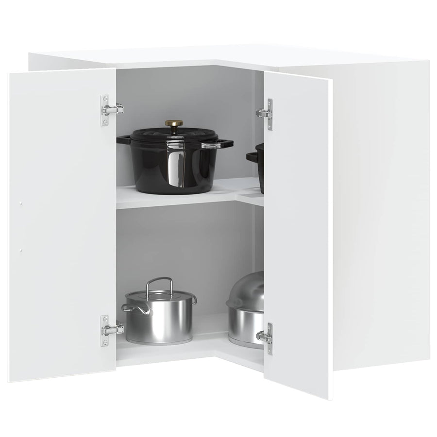 Kitchen Wall Corner Cabinet "Lucca" High Gloss White