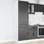 Kitchen Cupboard "Lucca" Black Engineered Wood