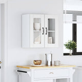 Kitchen Wall Cabinet with Glass Door Lucca White Engineered Wood