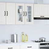 Kitchen Wall Cabinet with Glass Door Lucca White Engineered Wood - Top-Down View