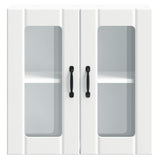 Kitchen Wall Cabinet with Glass Door Lucca White Engineered Wood - Rear View