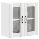 Kitchen Wall Cabinet with Glass Door Lucca White Engineered Wood