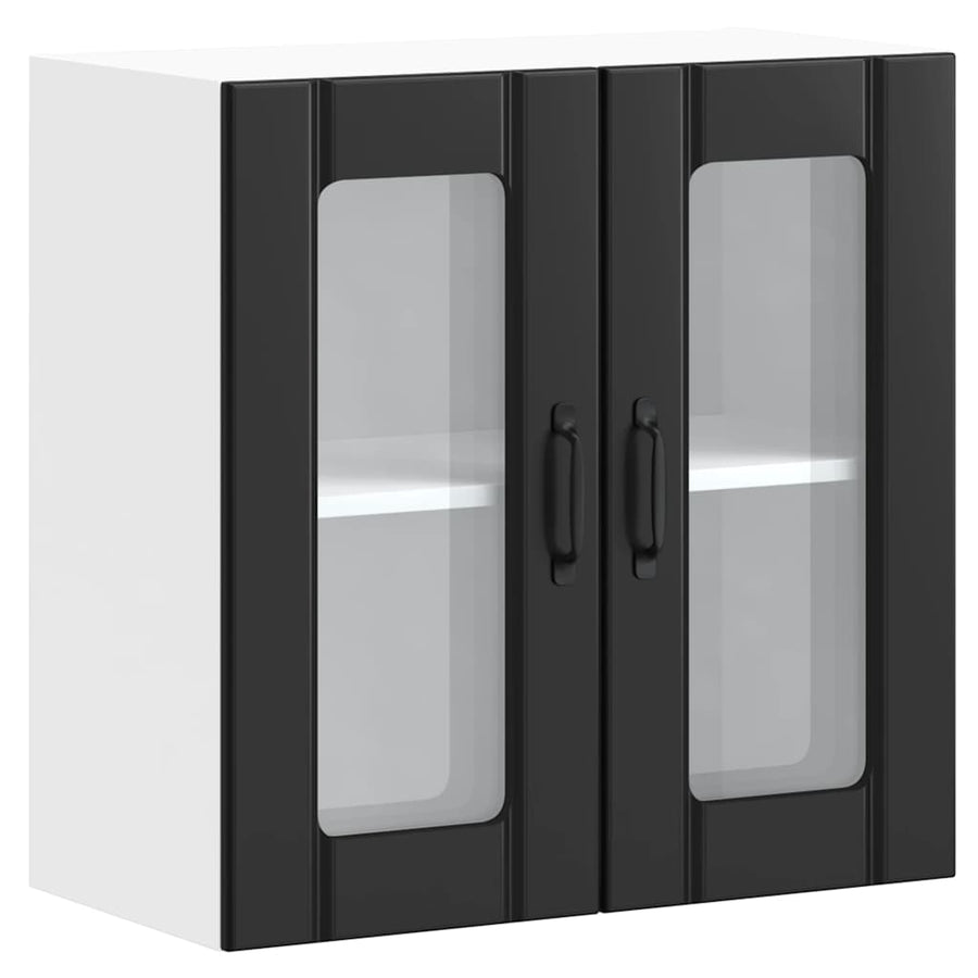 Kitchen Wall Cabinet with Glass Door "Lucca" Black