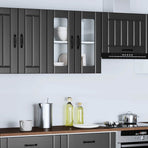 Kitchen Wall Cabinet with Glass Door "Lucca" Black