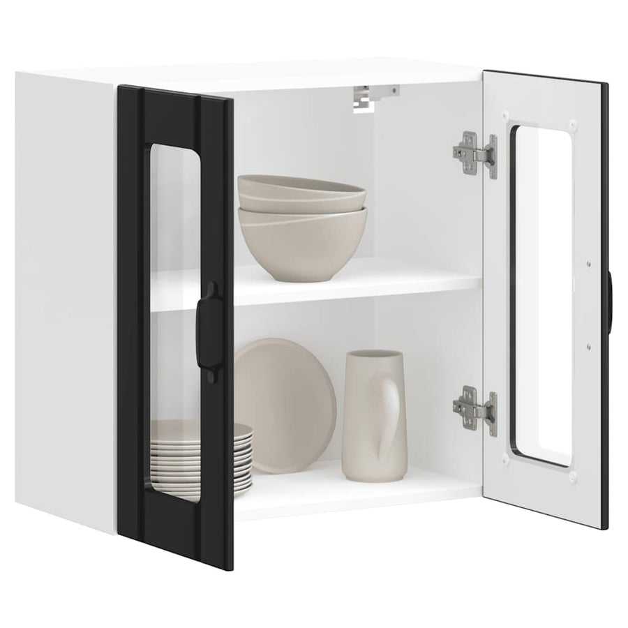 Kitchen Wall Cabinet with Glass Door "Lucca" Black