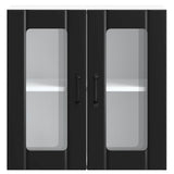Kitchen Wall Cabinet with Glass Door "Lucca" Black Engineered Wood
