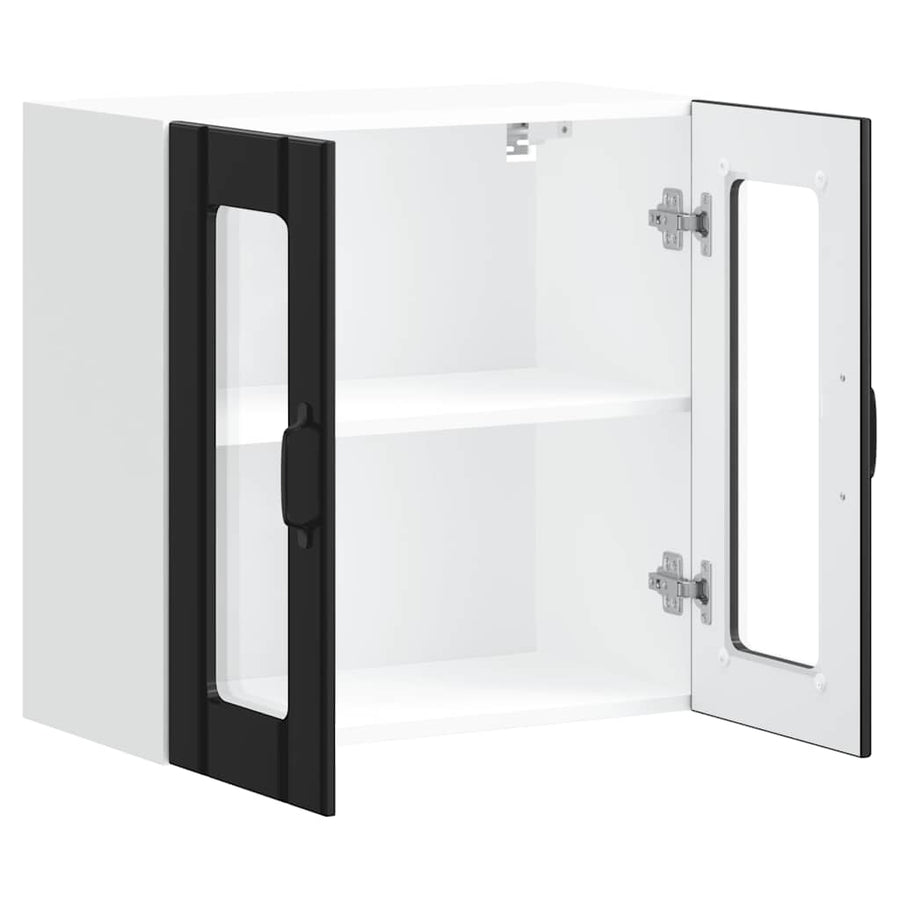 Kitchen Wall Cabinet with Glass Door "Lucca" Black