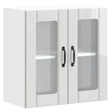 Kitchen Wall Cabinet with Glass Door "Lucca" High Gloss White Engineered Wood