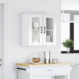 Kitchen Wall Cabinet with Glass Door "Lucca" High Gloss White Engineered Wood