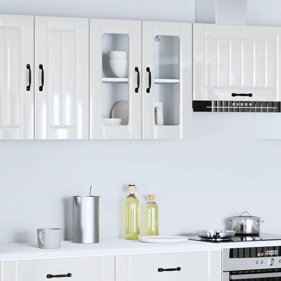 Kitchen Wall Cabinet with Glass Door "Lucca" High Gloss White