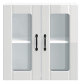 Kitchen Wall Cabinet with Glass Door "Lucca" High Gloss White Engineered Wood