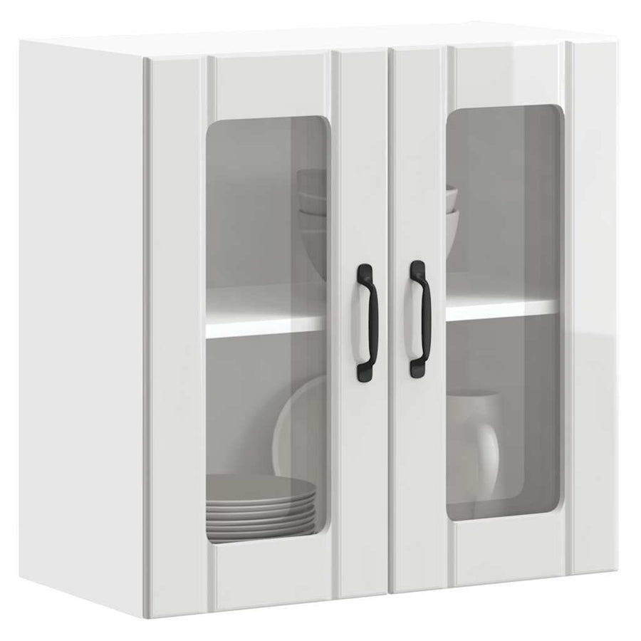 Kitchen Wall Cabinet with Glass Door "Lucca" High Gloss White