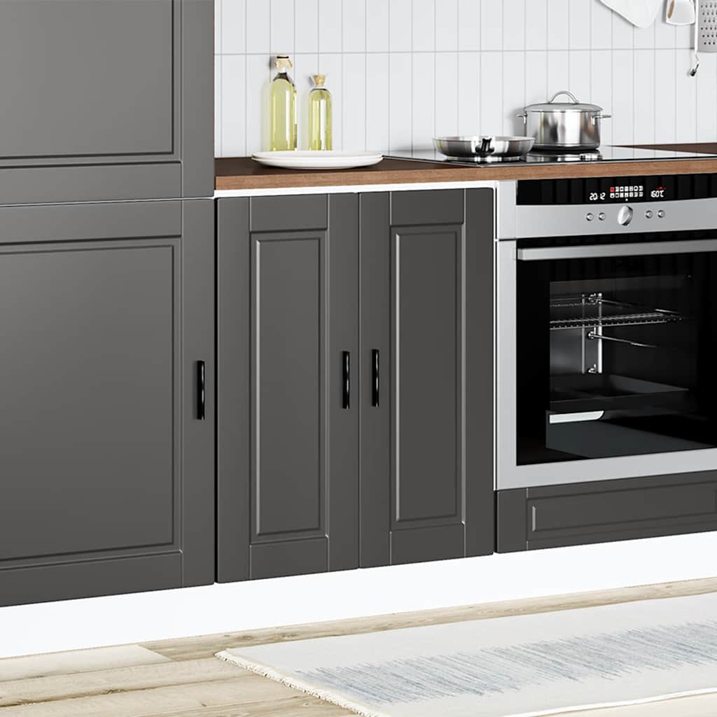 Kitchen Base Cabinet "Porto" Black Engineered Wood