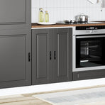 Kitchen Base Cabinet "Porto" Black Engineered Wood