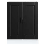 Kitchen Base Cabinet "Porto" Black Engineered Wood