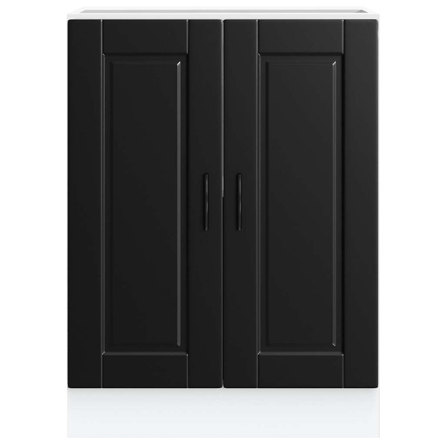 Kitchen Base Cabinet "Porto" Black Engineered Wood