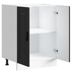 Kitchen Base Cabinet "Porto" Black Engineered Wood
