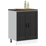 Kitchen Base Cabinet "Porto" Black Engineered Wood