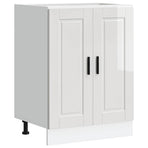 Kitchen Base Cabinet "Porto" High Gloss White Engineered Wood