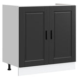 Sink Base Cabinet?"Porto" Black 80x46x81,5 cm?Engineered Wood