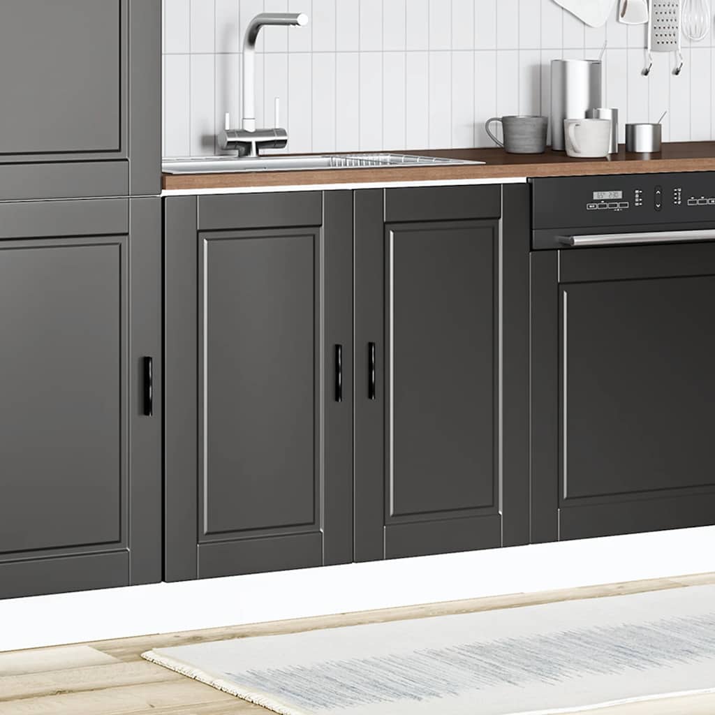 Sink Base Cabinet?"Porto" Black 80x46x81,5 cm?Engineered Wood