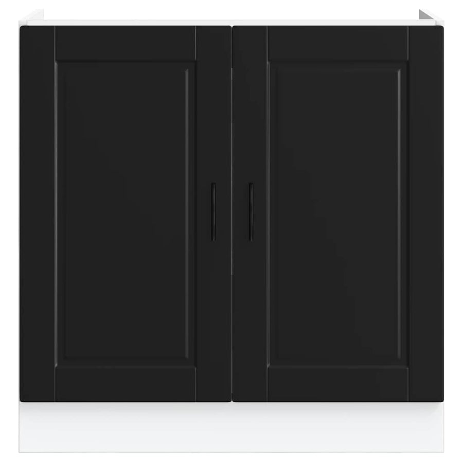 Sink Base Cabinet "Porto" Black 80x46x81,5 cm Engineered Wood
