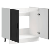 Sink Base Cabinet?"Porto" Black 80x46x81,5 cm?Engineered Wood