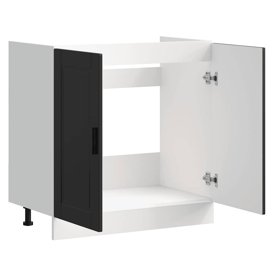 Sink Base Cabinet "Porto" Black 80x46x81,5 cm Engineered Wood