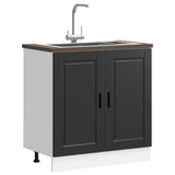 Sink Base Cabinet?"Porto" Black 80x46x81,5 cm?Engineered Wood