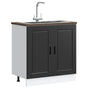 Sink Base Cabinet "Porto" Black 80x46x81,5 cm Engineered Wood